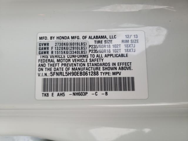 2014 HONDA ODYSSEY TO 5FNRL5H90EB061288