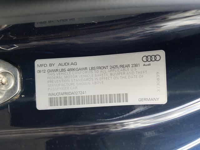 2013 AUDI A5 PREMIUM WAUCFAFR6DA027241