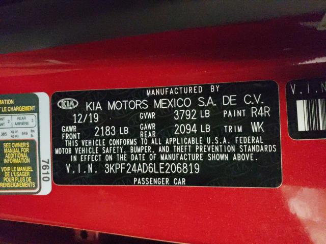 2020 KIA FORTE FE 3KPF24AD6LE206819