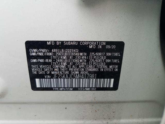 2021 SUBARU FORESTER P JF2SKAJC5MH417981