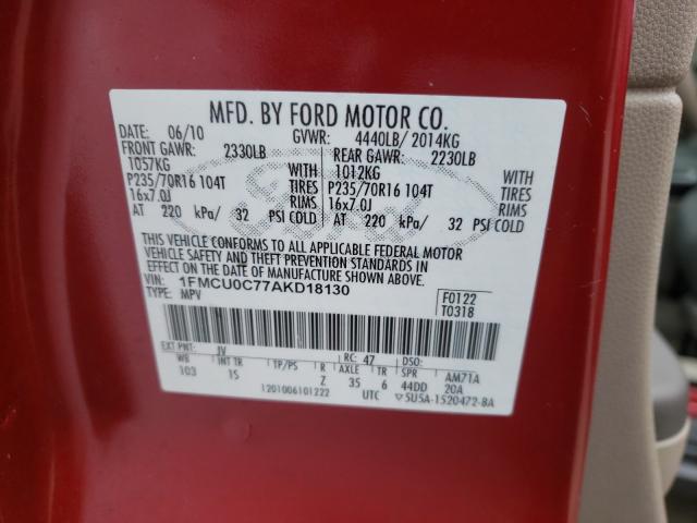 2010 FORD ESCAPE XLS 1FMCU0C77AKD18130