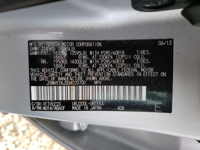 2013 TOYOTA LAND CRUIS JTMHY7AJ2D4020700