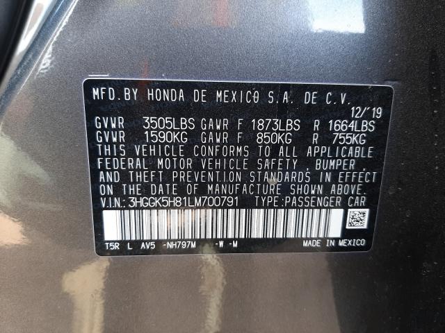 2020 HONDA FIT EX 3HGGK5H81LM700791