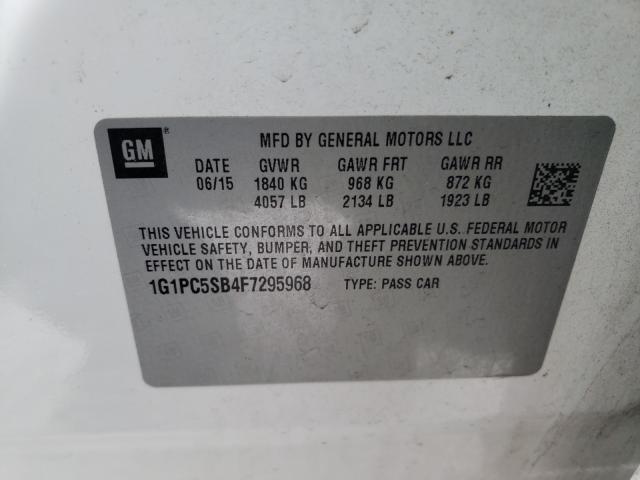 2015 CHEVROLET CRUZE LT 1G1PC5SB4F7295968