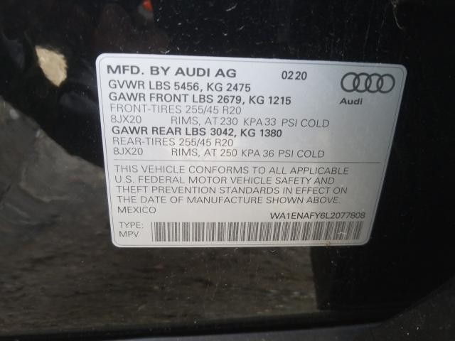 2020 AUDI Q5 TITANIU WA1ENAFY6L2077808