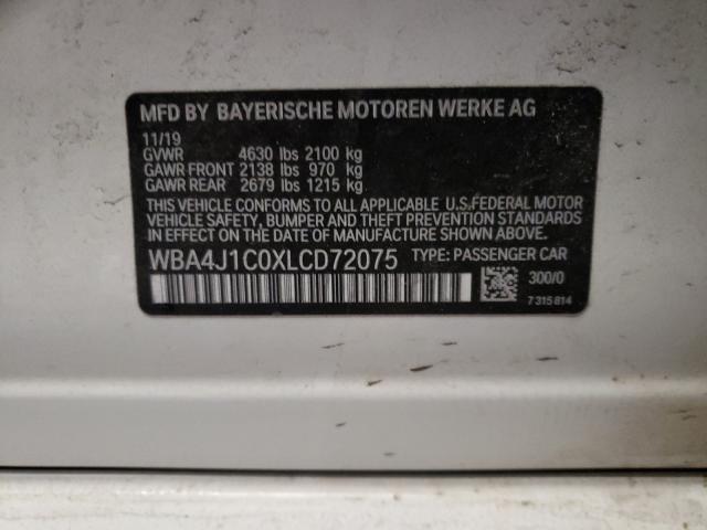 2020 BMW 430I GRAN WBA4J1C0XLCD72075