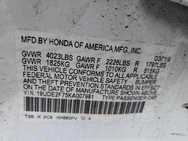 2019 ACURA ILX PREMIU 19UDE2F75KA007981