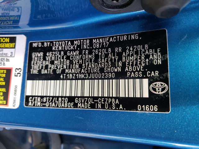 2018 TOYOTA CAMRY XSE - 4T1BZ1HK3JU002390