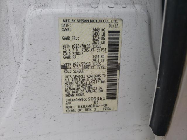 2012 NISSAN XTERRA OFF 5N1AN0NW9CC509361
