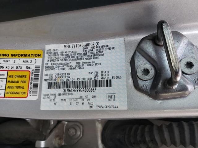 2016 LINCOLN MKZ 3LN6L2G99GR600667