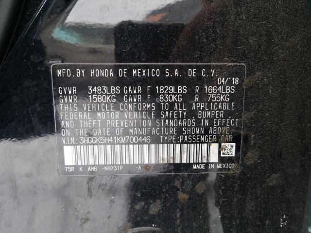 2019 HONDA FIT LX 3HGGK5H41KM700446