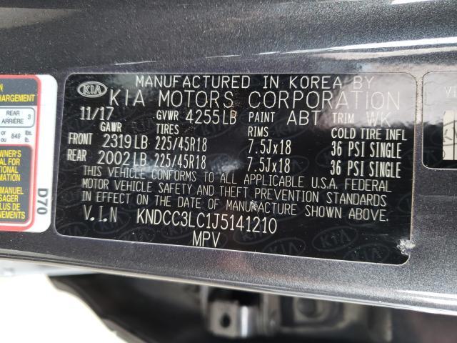 2018 KIA NIRO EX KNDCC3LC1J5141210