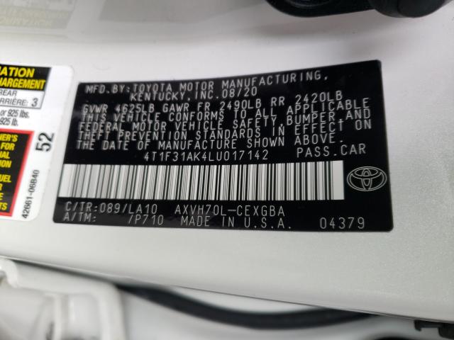 2020 TOYOTA CAMRY XLE - 4T1F31AK4LU017142