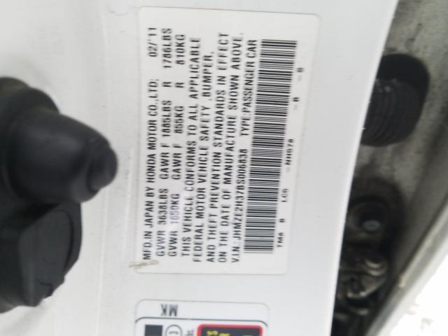 2011 HONDA INSIGHT JHMZE2H37BS006838