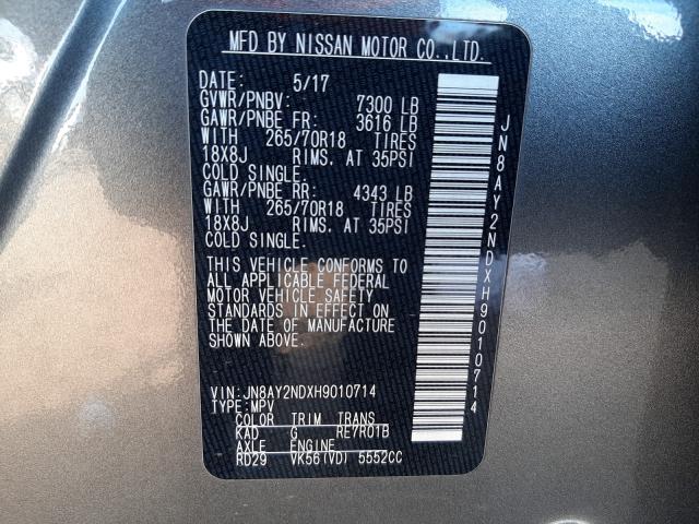 2017 NISSAN ARMADA SV JN8AY2NDXH9010714