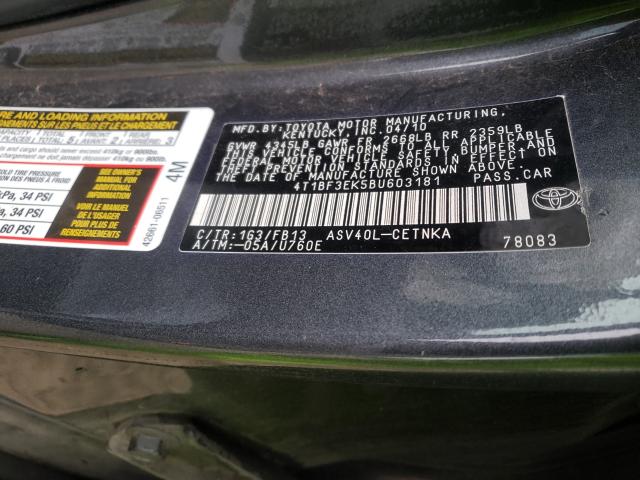 2011 TOYOTA CAMRY CE 4T1BF3EK5BU603181