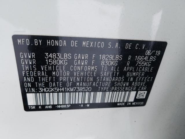 2019 HONDA FIT LX 3HGGK5H41KM738520