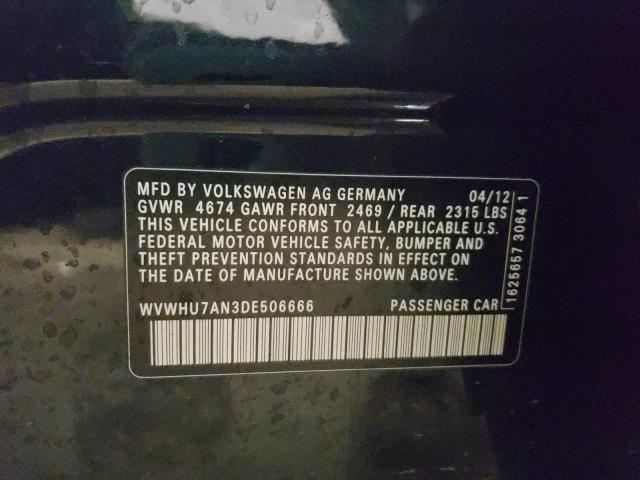 2013 VOLKSWAGEN CC LUXURY WVWHU7AN3DE506666