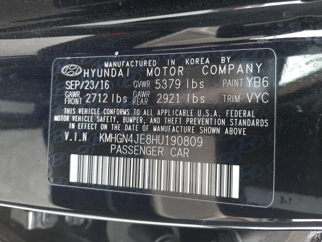 2017 GENESIS G80 BASE KMHGN4JE8HU190809