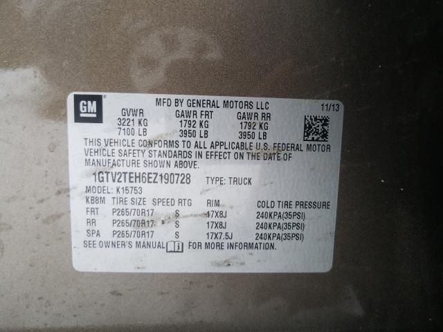 2014 GMC SIERRA K15 1GTV2TEH6EZ190728