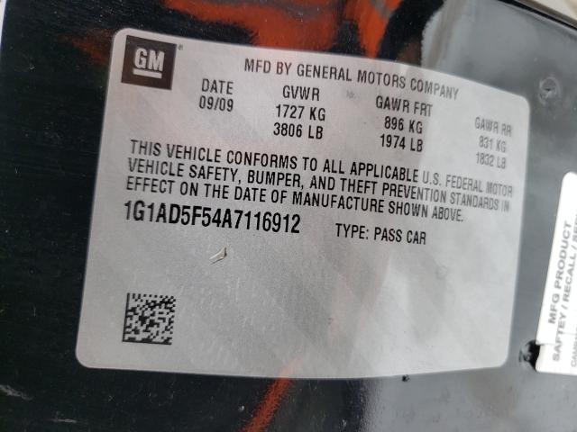 2010 CHEVROLET COBALT 1LT 1G1AD5F54A7116912