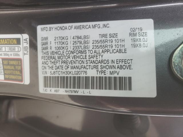 2019 ACURA RDX 5J8TC1H30KL020776