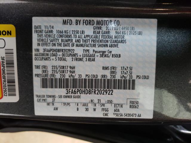 2015 FORD FUSION SE 3FA6P0HD8FR202922