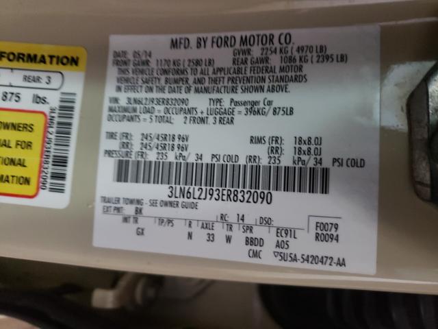 2014 LINCOLN MKZ 3LN6L2J93ER832090