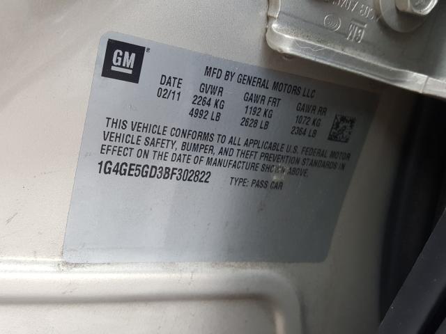 2011 BUICK LACROSSE C 1G4GE5GD3BF302822