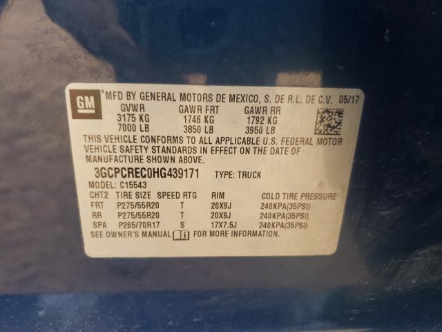 2017 CHEVROLET SILVERADO 3GCPCREC0HG439171