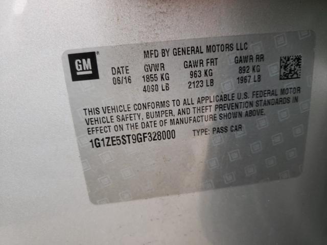2016 CHEVROLET MALIBU LT 1G1ZE5ST9GF328000