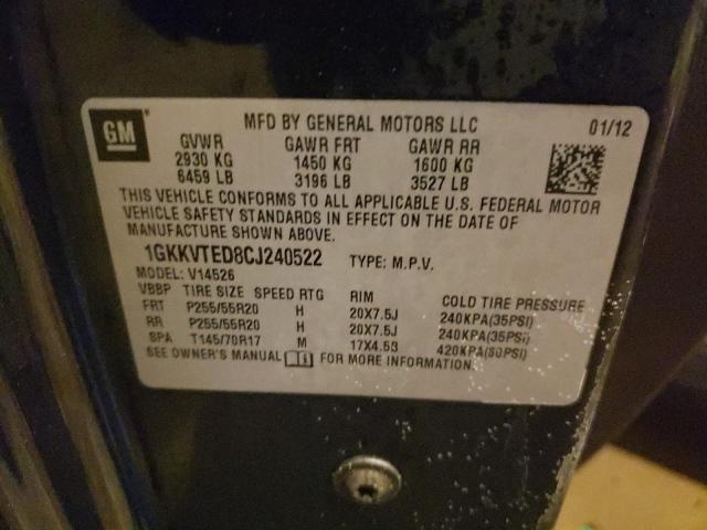 2012 GMC ACADIA DEN 1GKKVTED8CJ240522