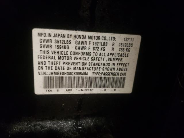 2012 HONDA FIT JHMGE8H38CS005404