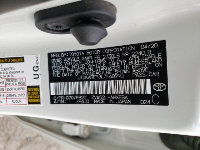 2020 TOYOTA PRIUS PRIM - JTDKARFP3L3160990