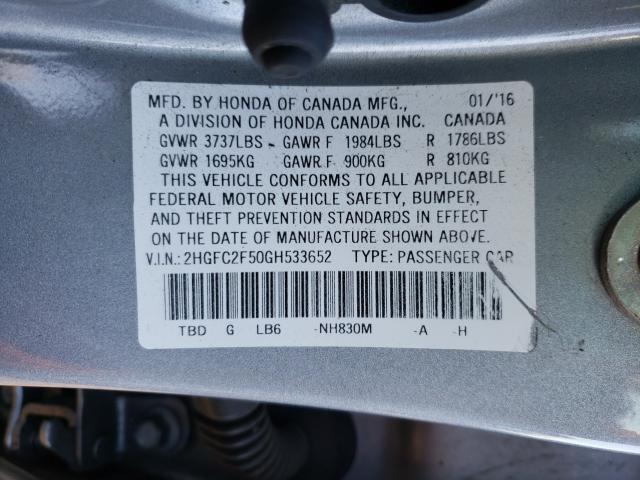 2016 HONDA CIVIC LX - 2HGFC2F50GH533652