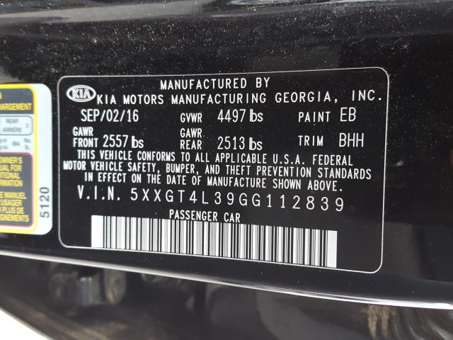 2016 KIA OPTIMA 5XXGT4L39GG112839