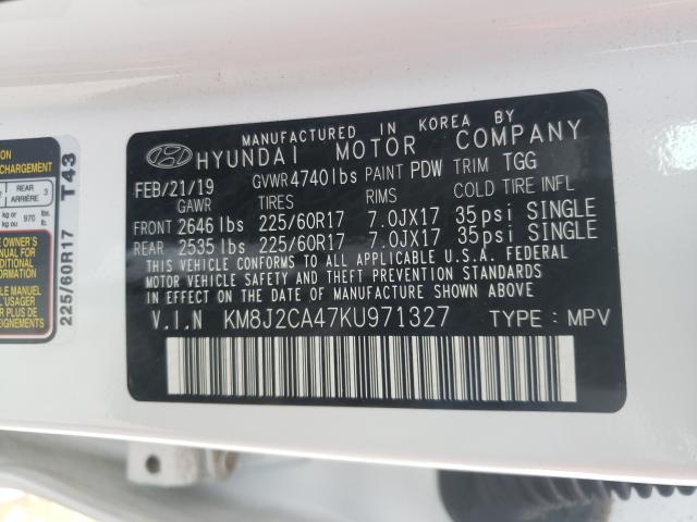 2019 HYUNDAI TUCSON SE KM8J2CA47KU971327