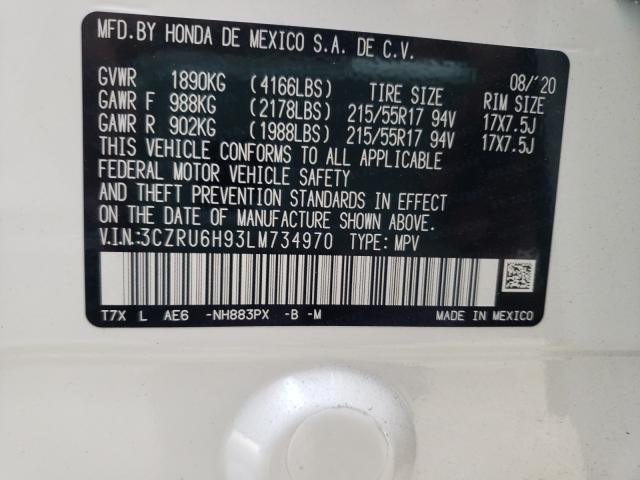 2020 HONDA HR-V TOURI 3CZRU6H93LM734970