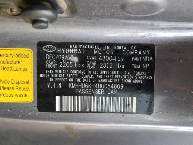 2011 HYUNDAI GENESIS CO KMHHU6KH4BU054809