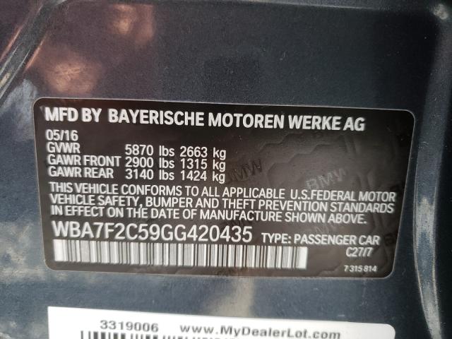 WBA7F2C59GG420435 BMW 7 Series 2016. Фото: 9