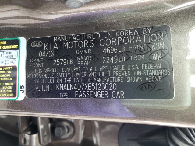 2014 KIA CADENZA PR KNALN4D7XE5123020