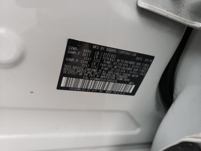 2019 SUBARU ASCENT TOU 4S4WMARDXK3465876