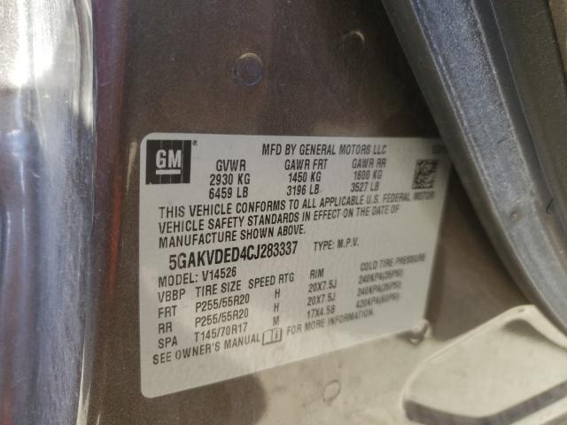 2012 BUICK ENCLAVE 5GAKVDED4CJ283337