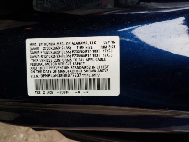 2016 HONDA ODYSSEY SE 5FNRL5H38GB077737