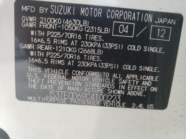 2012 SUZUKI GRAND VITA JS3TE0D69C4100223