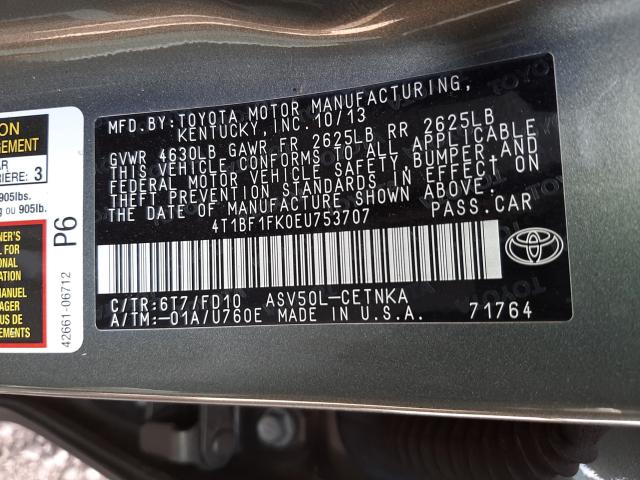 2014 TOYOTA CAMRY L 4T1BF1FK0EU753707