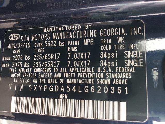 2020 KIA SORENTO S 5XYPGDA54LG620361