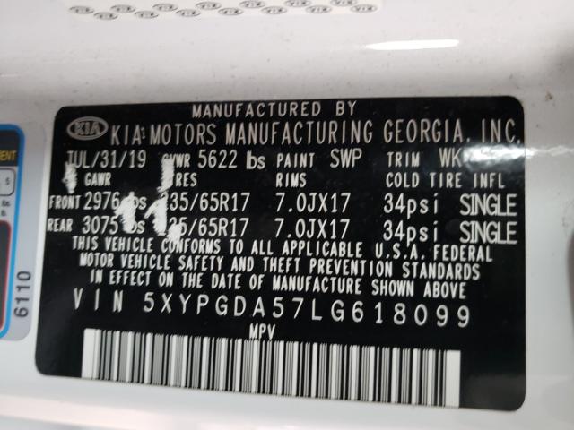 2020 KIA SORENTO S - 5XYPGDA57LG618099