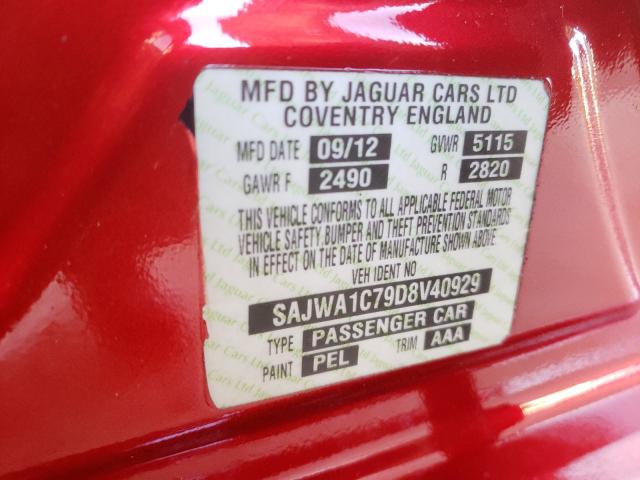 2013 JAGUAR XJ SERIES SAJWA1C79D8V40929