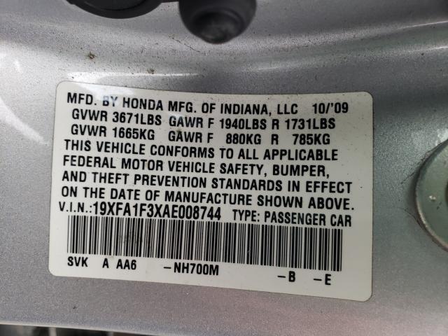 2010 HONDA CIVIC VP 19XFA1F3XAE008744